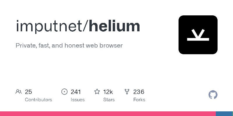 GitHub - imputnet/helium: Private, fast, and honest web browser