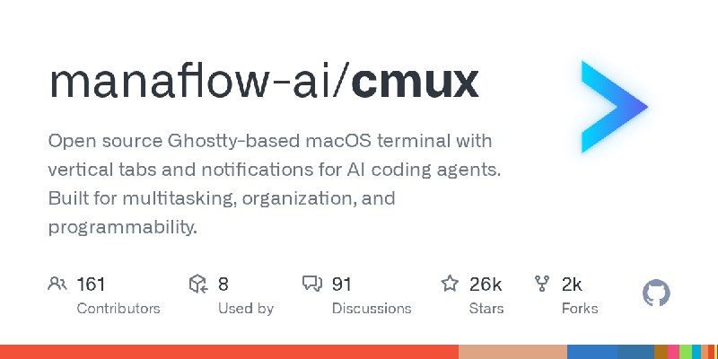 GitHub - manaflow-ai/cmux: Open source Ghostty-based macOS terminal with vertical tabs and notifications for AI coding agents.…