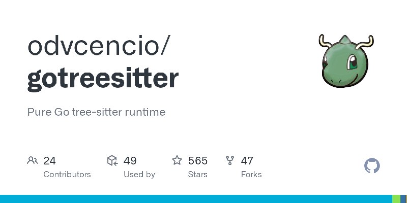 GitHub - odvcencio/gotreesitter: Pure Go tree-sitter runtime