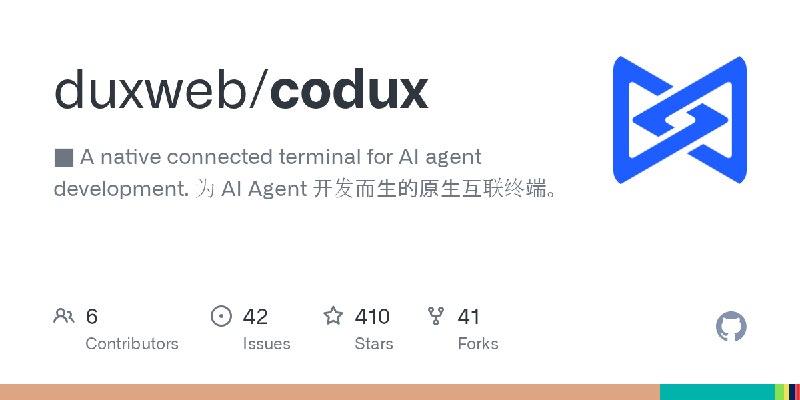 GitHub - duxweb/codux: ⬛  A native connected terminal for AI agent development. 为 AI Agent 开发而生的原生互联终端。