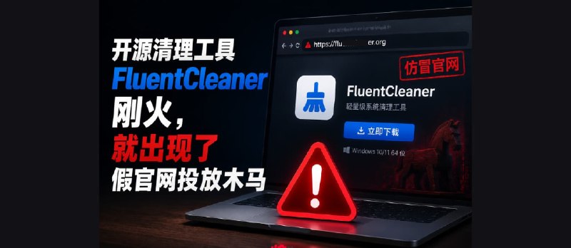 开源清理工具 FluentCleaner 刚火，就出现了假官网投放木马 - 小众软件
