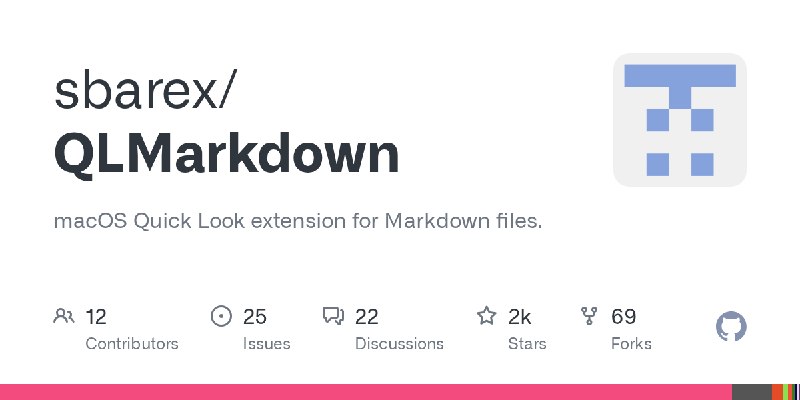 GitHub - sbarex/QLMarkdown: macOS Quick Look extension for Markdown files.