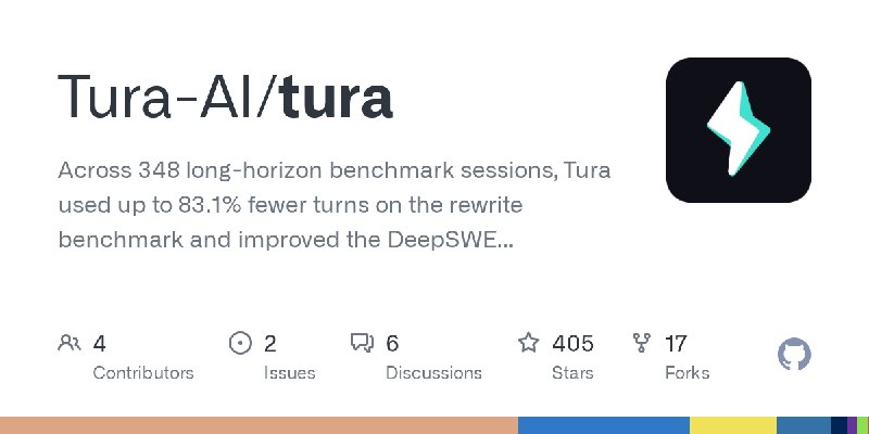 GitHub - Tura-AI/tura: Across 348 long-horizon benchmark sessions, Tura used up to 83.1% fewer turns on the rewrite benchmark and…