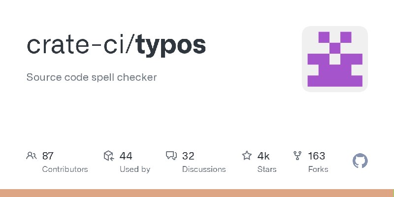 GitHub - crate-ci/typos: Source code spell checker
