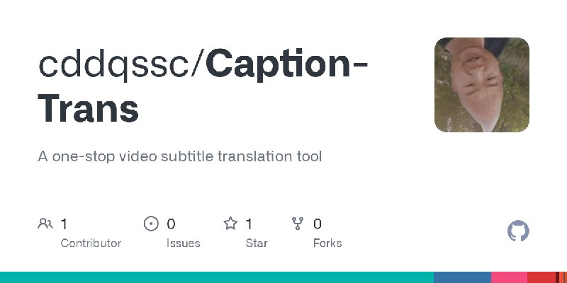 GitHub - cddqssc/Caption-Trans: A one-stop video subtitle translation tool