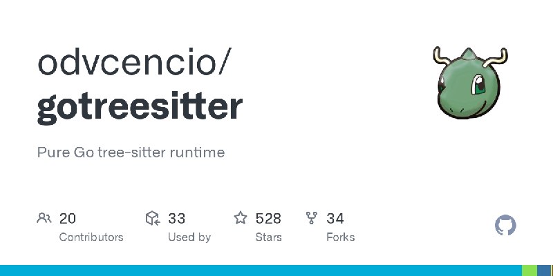 GitHub - odvcencio/gotreesitter: Pure Go tree-sitter runtime