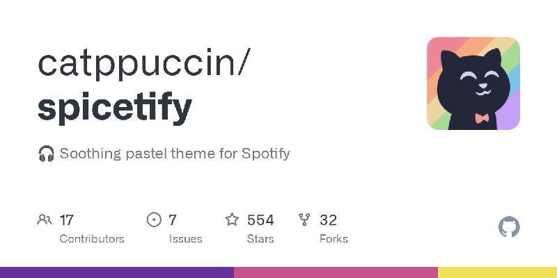 GitHub - catppuccin/spicetify: 🎧 Soothing pastel theme for Spotify