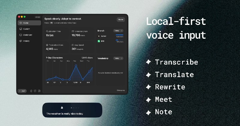 GitHub - hehehai/voxt: 🎙️ An intelligent voice productivity assistant that turns speech into clean text, useful actions, and structured…