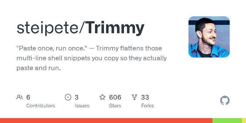 GitHub - steipete/Trimmy: 