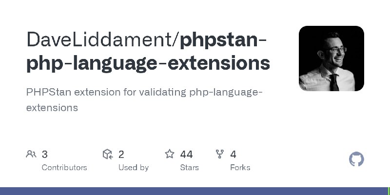 GitHub - DaveLiddament/phpstan-php-language-extensions: PHPStan extension for validating php-language-extensions