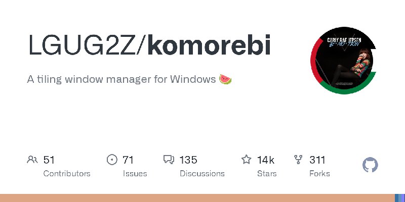 GitHub - LGUG2Z/komorebi: A tiling window manager for Windows 🍉