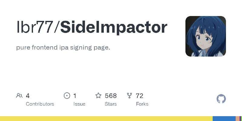 GitHub - lbr77/SideImpactor: pure frontend ipa signing page.