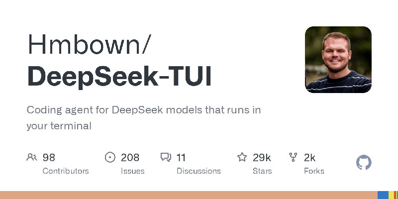 GitHub - Hmbown/DeepSeek-TUI: Coding agent for DeepSeek models that runs in your terminal