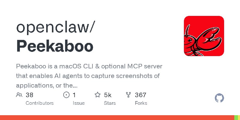 GitHub - openclaw/Peekaboo: Peekaboo is a macOS CLI & optional MCP server that enables AI agents to capture screenshots of applications…