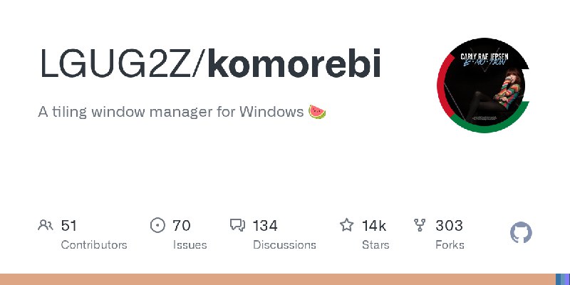 GitHub - LGUG2Z/komorebi: A tiling window manager for Windows 🍉