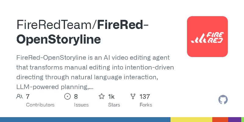 GitHub - FireRedTeam/FireRed-OpenStoryline: FireRed-OpenStoryline is an AI video editing agent that transforms manual editing into…